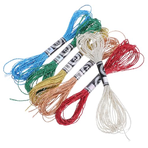 Sewroro 6 Stück Teiliges Metallic Stickgarn aus Langlebigen Metallfasern Funkelndes Farbintensives Stickgarn für Kreuzstich Handarbeiten und DIY Freundschaftsarmbänder für Anfänger und Sewroro 6 Stück Teiliges Metallic Stickgarn aus Langlebigen Metallfasern Funkelndes Farbintensives Stickgarn für Kreuzstich Handarbeiten und DIY Freundschaftsarmbänder für Anfänger und von Sewroro