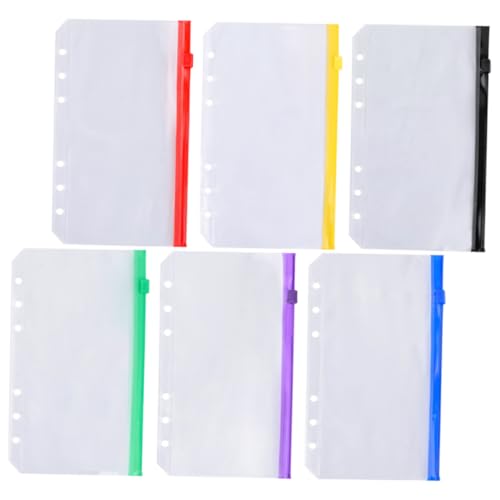 Sewroro 6 Stück Teiliges PVC Reißverschluss Taschen für Ringordner Farbige Langlebige Aufbewahrungstaschen für Loseblattsammler für Büro Schule Dokumenten und Zubehörorganisation Sewroro 6 Stück Teiliges PVC Reißverschluss Taschen für Ringordner Farbige Langlebige Aufbewahrungstaschen für Loseblattsammler für Büro Schule Dokumenten und Zubehörorganisation von Sewroro