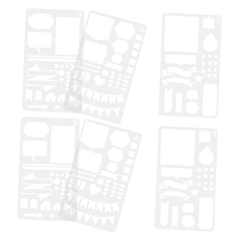 Sewroro 6 Stück Teiliges Pet Zeichenschablonen mit Dekorativem Hohlraum Design Wiederverwendbare Journaling und Graffiti Schablonen für DIY Bastelprojekte Flachen Oberflächen Wie Wand von Sewroro