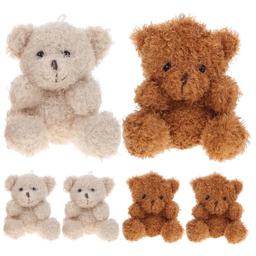 Sewroro 6 Stück Teiliges Plüschbär anhänger Weiche Flauschige Stofftier Schlüsselanhänger Bunte Taschen deko Modische Plüsch Bag Pendants für Rucksäcke Handtaschen und Geschenkidee von Sewroro