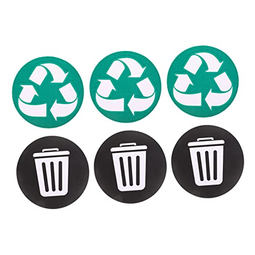 Sewroro 6 Stück Teiliges Recycling Aufkleber Selbstklebend Mülltonnenetiketten Mülltrennung Leicht Anzubringen für Küche und Schule von Sewroro