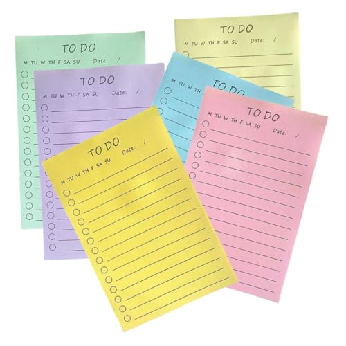 Sewroro 6 Stück Teiliges Selbstklebender Notizzettel Farbige Haftnotizen für Büro Schule und Zuhause Praktische und Wiederverwendbare Memo Pads ohne Rückstände von Sewroro