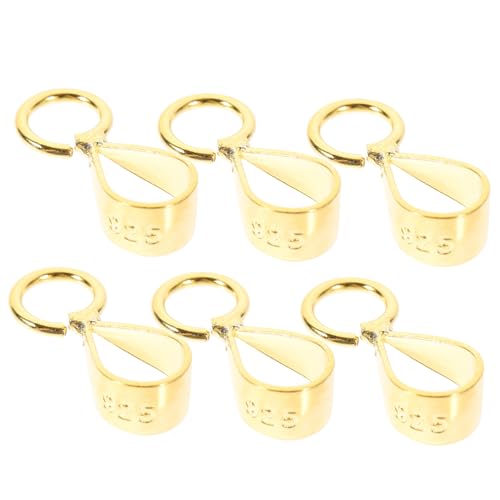 Sewroro 6 Stück Teiliges Silber Quetschperlen Anhänger Verschlüsse für Schmuckherstellung Verstellbare Kettenverschlüsse für Halsketten Armbänder DIY Schlüsselanhänger und Taschenanhänger von Sewroro