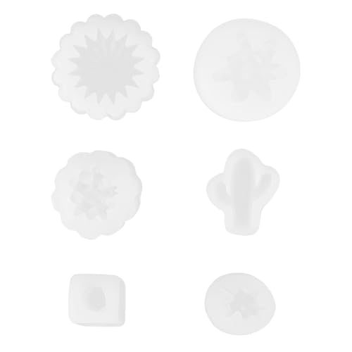 Sewroro 6 Stück Teiliges Silikon Kerzenform Kaktus und Sukkulenten Motiv Wiederverwendbare DIY Kerzengießform für Anfänger Ungiftiges Material Einfache Entformung für Kreative von Sewroro