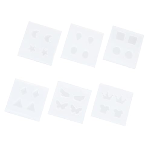 Sewroro 6 Stück Teiliges Silikon Ohrstecker Gießformen Flexible Wiederverwendbare Kleine Anhänger Formen für DIY Epoxidharz Ohrschmuck Komfortabel Langlebig Leicht Entformbar für von Sewroro
