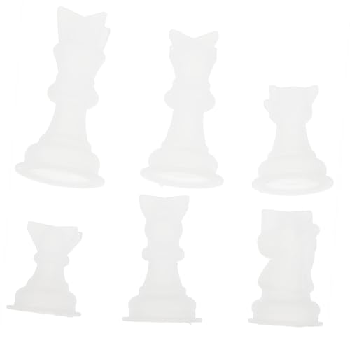 Sewroro 6 Stück Teiliges Silikonform für Schachfiguren Flexible Resin Gießformen für DIY Kerzen und Schmuck Langlebig Leicht zu Reinigen Geeignet für Teenager und Bastelliebhaber von Sewroro