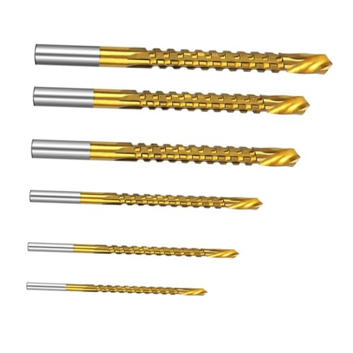 Sewroro 6 Stück Teiliges Spiralbohrer aus Hochgeschwindigkeitsstahl Gezahnte Sägebohrerspitze Vielseitiges Metall und Holzbohrwerkzeug für Elektrowerkzeuge und Cnc Maschinen Langlebig und von Sewroro