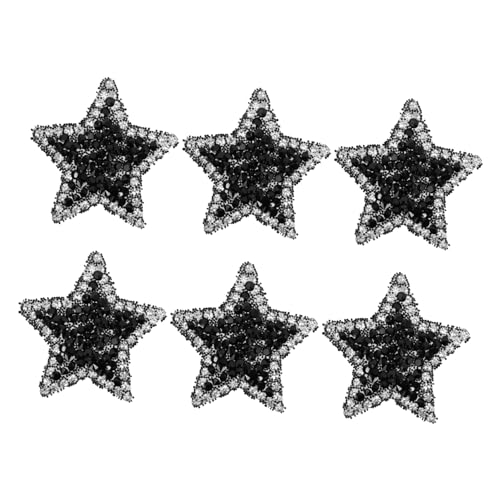 Sewroro 6 Stück Teiliges Strapazierfähiger Kreativer Sternförmiger Bügelflicken mit Perlenapplikation Delikate DIY Patches für Kleidung Taschen Hüte und Accessoires Schwarz Sewroro 6 Stück Teiliges Strapazierfähiger Kreativer Sternförmiger Bügelflicken mit Perlenapplikation Delikate DIY Patches für Kleidung Taschen Hüte und Accessoires Schwarz von Sewroro