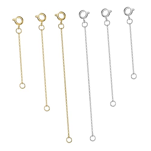 Sewroro 6 Stück Teiliges Verlängerungsketten für Schmuck mit Verschluss Armband und Halskettenverlängerung in Gold und Weißgoldfarben Schmuckzubehör zum Anpassen Sewroro 6 Stück Teiliges Verlängerungsketten für Schmuck mit Verschluss Armband und Halskettenverlängerung in Gold und Weißgoldfarben Schmuckzubehör zum Anpassen von Sewroro