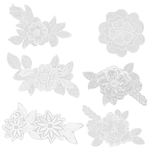 Sewroro 6 Stück Teiliges Weißer Spitzenstoff Patches Applikationen für DIY Projekte zum Aufnähen oder Dekorieren von Kleidung und Handarbeiten Elegantes Design für Kreationen Sewroro 6 Stück Teiliges Weißer Spitzenstoff Patches Applikationen für DIY Projekte zum Aufnähen oder Dekorieren von Kleidung und Handarbeiten Elegantes Design für Kreationen von Sewroro