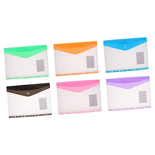 Sewroro 6 Stück Transparente Ordnertasche Ordner für die Schule Aktenkästen Budgetbindemittel büromaterial office supplies cartape Aktentaschen mit losen Blättern Aktenaufbewahrungstaschen von Sewroro