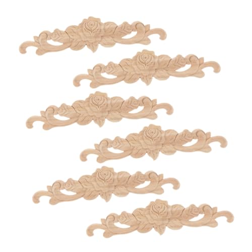 Sewroro 6 Stück Unbemalte Holzapplikationen Dekorative Rosenmuster für Möbel Türen und Schränke Robuste Holzornamente für Kreative Diy Projekte Sewroro 6 Stück Unbemalte Holzapplikationen Dekorative Rosenmuster für Möbel Türen und Schränke Robuste Holzornamente für Kreative Diy Projekte von Sewroro