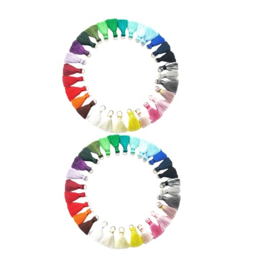 Sewroro 60 Stück Quasten Anhänger Lange Hängende Polyester Troddeln mit Mini ring für DIY Schmuck Ohrringe Schlüsselanhänger Basteln Mixfarben Sewroro 60 Stück Quasten Anhänger Lange Hängende Polyester Troddeln mit Mini ring für DIY Schmuck Ohrringe Schlüsselanhänger Basteln Mixfarben von Sewroro