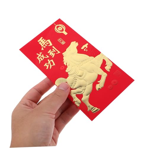 Sewroro 60 Stück Rote Umschläge Jahr Des Pferdes Kreative Glücksgeldumschläge für Frühlingsfest Traditionelles Design Vielseitig Einsetzbar Symbolisches für Neujahr von Sewroro