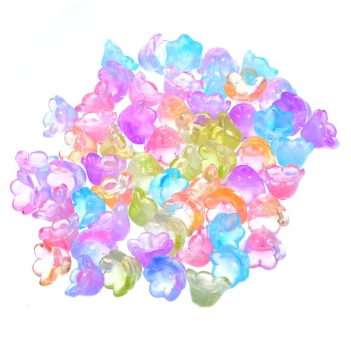 Sewroro 60 Stück Teiliges Bunte Perlenkappen Blumenperlenkappen für DIY Schmuckherstellung Langlebig Vielseitig für Ohrringe Halsketten Armbänder Handgefertigte Bastelperlen von Sewroro