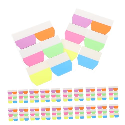 Sewroro 600 Stück Farbige Haftmarker Wiederverwendbare Beschreibbare Index Tabs Transparente Seitenmarker für Notizbücher Planer und Annotationen Fluoreszierende Lesezeichen für Optimales von Sewroro