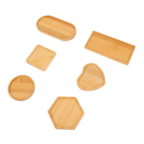 Sewroro 6Stücke Teiliges DIY Mosaik Holztablett Kreative Bastelplatte für Personalisierte Dekoration Umweltfreundliches Material Glänzende Oberfläche Vielseitig Einsetzbar von Sewroro