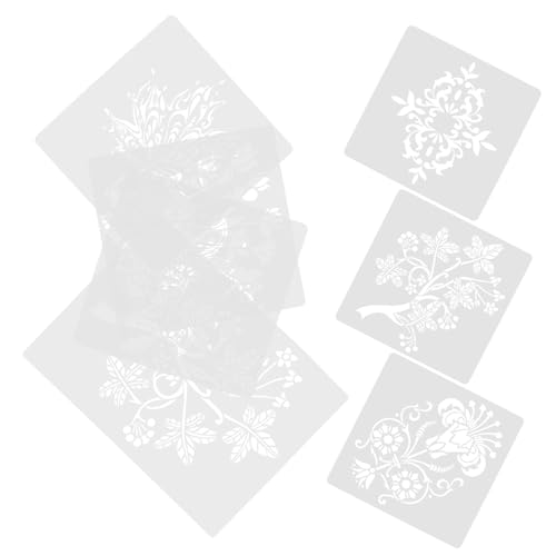Sewroro 7 Stück Teiliges DIY Pflanzenschablonen Filigrane Wiederverwendbare Malvorlagen für Kreative Blumenmotive Kompakte Schablonen für Scrapbooking Wand Kunsthandwerk von Sewroro