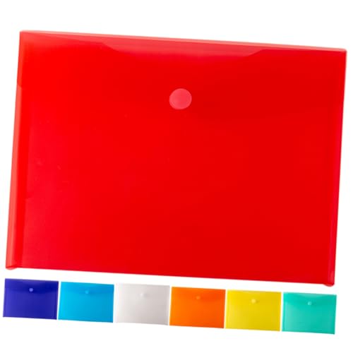 Sewroro 7 Stück Teiliges Dokumententaschen aus Transparentem Kunststoff mit Druckknopf Erweiterbare Farbige Aufbewahrungstaschen für Büro Schule und Zuhause Leichte Portable von Sewroro