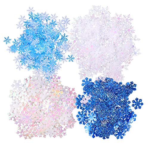 Sewroro Dekorative Schneeflockenstücke 700 Stück, 3 Größen, Weiß und Blau, Kunststoff, Weihnachten, Geburtstag, Konfetti Sewroro Dekorative Schneeflockenstücke 700 Stück, 3 Größen, Weiß und Blau, Kunststoff, Weihnachten, Geburtstag, Konfetti von Sewroro