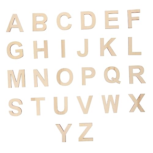 Sewroro 78 Stück DIY Holzbuchstaben Set Unbearbeitete Holzscheiben zum Bemalen Kreative Bastelideen für Erwachsene für Dekoration Scrapbooking und Kunstprojekte von Sewroro