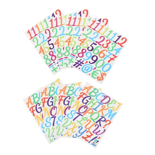 Sewroro 8 Blatt Teiliges Selbstklebende Buchstaben und Zahlenaufkleber Vinyl Leicht Abziehbar und Wiederverwendbar für Scrapbooking DIY Dekorationen Telefonhüllen Flaschen Sewroro 8 Blatt Teiliges Selbstklebende Buchstaben und Zahlenaufkleber Vinyl Leicht Abziehbar und Wiederverwendbar für Scrapbooking DIY Dekorationen Telefonhüllen Flaschen von Sewroro