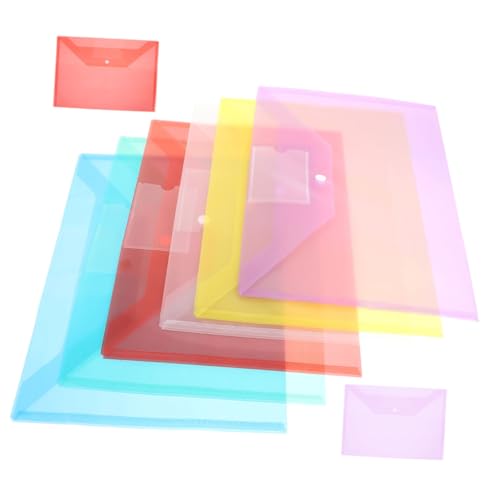 Sewroro 8 Stück Mappe coupon gutscheinheft Dokumentenhalter dokumenten ablage quittungen transparent Lagerung Schreibwaren Aktentasche Dateiordner-Organizer Dokumentenordner mit Druckknopf von Sewroro