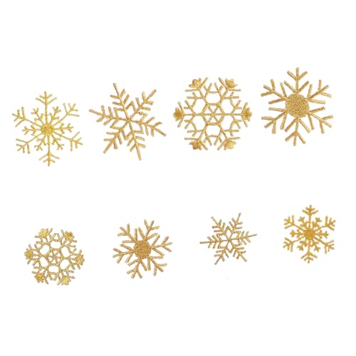 Sewroro 8 Stück Patches Nähen Stickereiflecken Mit Schneeflocken Feiertags-schneeflockenflecken Kleidungsflicken Gestickte Aufnäher Kleiderapplikation Basteln Künstliches Stickgarn Golden von Sewroro