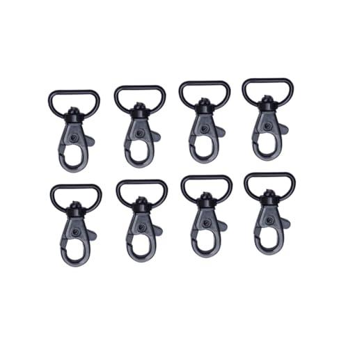 Sewroro 8 Stück Schwarze Karabinerhaken Teiliges Wirbel D Ring Robuste Kleine Lobster Clips für Schlüsselanhänger und Hundeleinen Langlebig und Glatt Verarbeitet von Sewroro