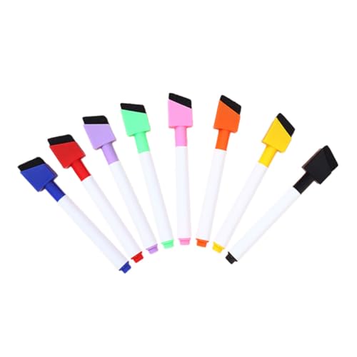 Sewroro 8 Stück Teiliges Abwischbarer Whiteboard Marker mit Lebendigen Farben Wasserbasierte Leicht Löschbar ohne Rückstände Schräge Spitze für Glatte Oberflächen für Büro Schule und von Sewroro