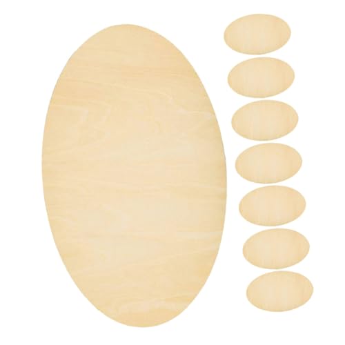 Sewroro 8 Stück Unbehandelte Ovale Holzscheiben aus Robustem Holz für DIY Basteln Malen und Individuelle Wohnraumdekoration Holzformen für Kreative Kunstprojekte von Sewroro