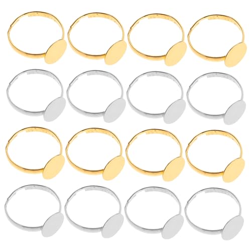 Sewroro 80 Stück DIY Ringbasen für Kreative Finger Ringe Silber Gold Schmuckherstellung Zubehör für Designs und Bastelprojekte von Sewroro