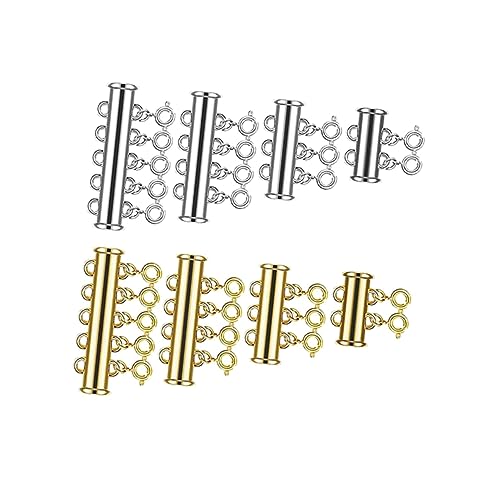 Sewroro 8Stücke Magnetverschlüsse für DIY Schmuck Multifunktionale Mehrreihen Magnet Buckles und Langlebig Silber für Armbänder und Zubehör von Sewroro
