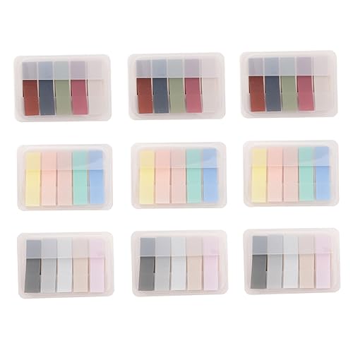Sewroro 9 Sätze Index Tabs Teiliges von Selbstklebenden Buchmarkierungen Retro und Pastellfarben Praktische Haftnotizen für Schule Büro und Studium Beschriften und Organisieren von Sewroro