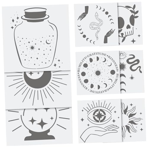Sewroro 9 Stück Teiliges DIY Malvorlagen Mystischen DIY Malschablonen aus Pet Wiederverwendbar für Zeichnen Vielseitig Einsetzbar und Flachen Oberflächen Malwerkzeug für Kreative Sewroro 9 Stück Teiliges DIY Malvorlagen Mystischen DIY Malschablonen aus Pet Wiederverwendbar für Zeichnen Vielseitig Einsetzbar und Flachen Oberflächen Malwerkzeug für Kreative von Sewroro