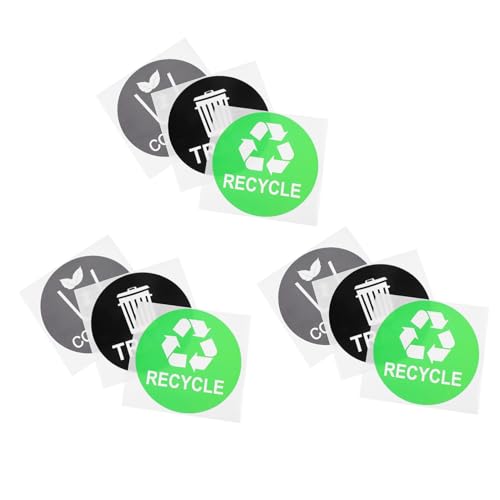 Sewroro 9 Stück Teiliges Mülltrennungsaufkleber für Abfallbehälter Wasserdichte Selbstklebende Sticker für Mülltonnen Grün Schwarz Je Sewroro 9 Stück Teiliges Mülltrennungsaufkleber für Abfallbehälter Wasserdichte Selbstklebende Sticker für Mülltonnen Grün Schwarz Je von Sewroro
