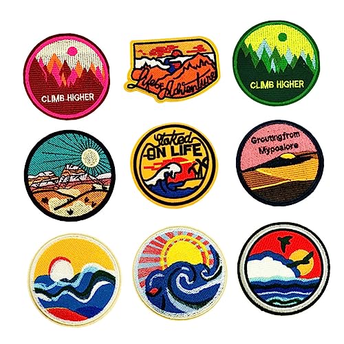 Sewroro 9 Stück Teiliges Runder Stickerei Patches Aufbügelbare Applikationen für Kleidung Taschen Jeans Kunsthandwerk Langlebig und Sicher für Mixed Style Sewroro 9 Stück Teiliges Runder Stickerei Patches Aufbügelbare Applikationen für Kleidung Taschen Jeans Kunsthandwerk Langlebig und Sicher für Mixed Style von Sewroro