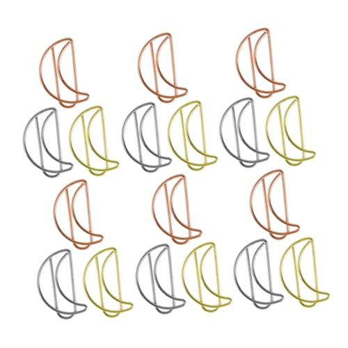 Sewroro 90 Stück Teiliges Mondförmige Büroklammern aus Metall Farbige Lesezeichen Clips in Gold Roségold und Silber zu Papier Robuste Büroorganisation für Dokumente Planer und Akten Sewroro 90 Stück Teiliges Mondförmige Büroklammern aus Metall Farbige Lesezeichen Clips in Gold Roségold und Silber zu Papier Robuste Büroorganisation für Dokumente Planer und Akten von Sewroro