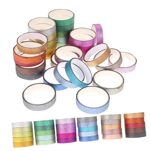 Sewroro 90 Stück Teiliges Washi Tape in Candy farben Glitter Washi Klebeband für Scrapbooking DIY Basteln und Dekorative Sticker Langlebiges Papierband für Kreative Projekte Sewroro 90 Stück Teiliges Washi Tape in Candy farben Glitter Washi Klebeband für Scrapbooking DIY Basteln und Dekorative Sticker Langlebiges Papierband für Kreative Projekte von Sewroro