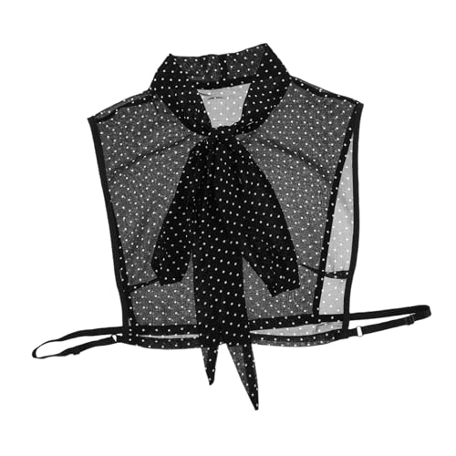 Sewroro Abnehmbarer Schwarzer Chiffon blusenkragen Weicher Falscher Hemdkragen Einsatz für Blusen und Kleider Bequemes Design Pflegeleicht Vielseitiger Fake Collar für Damen von Sewroro