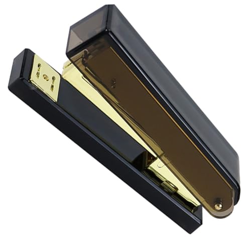Sewroro Acryl Bürohefter Mittelgroß Schwarz gold Kreativer Desktop Tacker Für Schüler Und Bürobedarf Praktisch Tragbar Standardgröße Für Home Office Und Schule von Sewroro