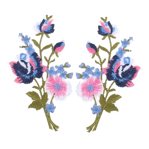 Sewroro Bestickte Aufnäher Blumen Applikationen zum Aufbügeln oder Nähen Stabile Baumwolle Polyester Patches für Kleidung Taschen Hüte Jeans Dekorative DIY Stoffverzierung von Sewroro
