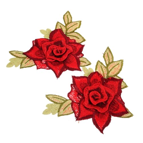 Sewroro Bestickte Blumen Aufnäher zum Aufnähen Rote Stoffapplikationen Dekorative Reparatur Patches für Jeans Jacken und Taschen Leichte Flexible DIY Kleidung Dekoration Sewroro Bestickte Blumen Aufnäher zum Aufnähen Rote Stoffapplikationen Dekorative Reparatur Patches für Jeans Jacken und Taschen Leichte Flexible DIY Kleidung Dekoration von Sewroro