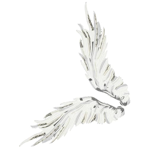 Sewroro Bestickte Engelsflügel Applikationen aus Spitze DIY Kleidung Dekoration Lebendige Gestickte Flügel für Kostüm Reparatur und Veredelung von Sewroro