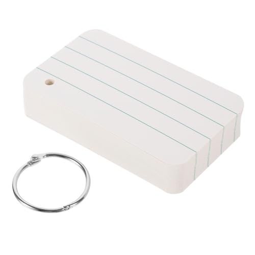 Sewroro Blanko Karteikarten mit Linierten Notizen Beschreibbare Lernkarten aus Papier für Vokabeln Memo und DIY Kreativprojekte Buchring für Flexibles Organisieren von Sewroro