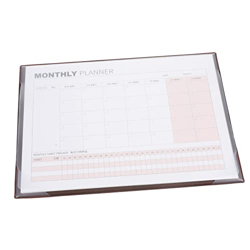 Sewroro Blanko Monatsplaner Notizblock aus Kraftpapier und Tragbarer Tischkalender ohne Datum Stilvoller Desktop Organizer für Monats und Tagesplanung Praktisches Notizbuch für Büro und von Sewroro