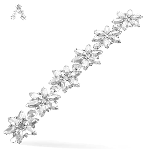 Sewroro Blumen Strass Applikation für Brautmode Dekorative Rhinestone Besätze für Kleidung Schuhe und Taschen für Hochzeiten und Diy Projekte von Sewroro