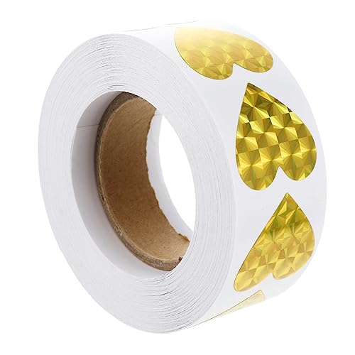 Sewroro Bunte Herzaufkleber Selbstklebende Dekorative Etiketten für Hochzeiten und Bastelprojekte Rolle Gold Sewroro Bunte Herzaufkleber Selbstklebende Dekorative Etiketten für Hochzeiten und Bastelprojekte Rolle Gold von Sewroro