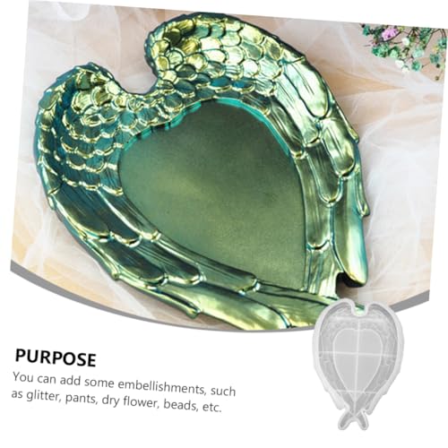 Sewroro Crystal Epoxy Herz Flügel Silikonform für DIY Aufbewahrungstablett Flexible Transparente Gießform ohne Grat Geeignet als für Bastler und Kreative Handwerksprojekte Sewroro Crystal Epoxy Herz Flügel Silikonform für DIY Aufbewahrungstablett Flexible Transparente Gießform ohne Grat Geeignet als für Bastler und Kreative Handwerksprojekte von Sewroro