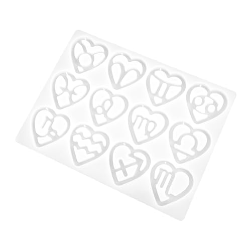 Sewroro DIY Silikonform Herzform mit Motiven Kreative Gießform für Harz Schmuck Anhänger Transparent Wiederverwendbar mit Aufhängeloch für Wand oder Schmuckherstellung von Sewroro